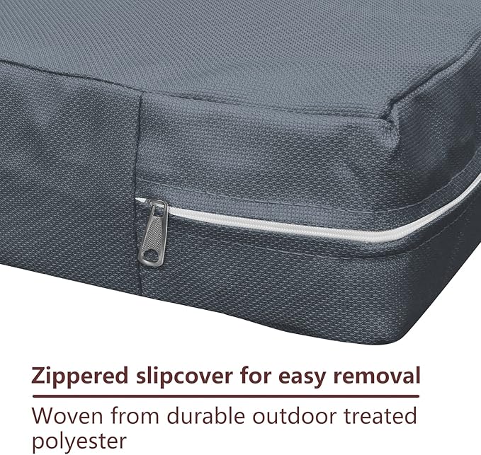 Waterproof Dog Bed Protector. (53 L x 42 W x 5 H inches) Washable Removable Orthopedic, Cooling Gel and Memory Foam Pet Bed Cover. Cover only. (Gray)