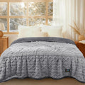 Luciphia Waterproof Pet Blanket, Liquid Pee Proof Dog Blanket for Sofa Bed Couch, Reversible Sherpa Fleece Furniture Protector Cover for Small Medium Large Dogs Cats, Light Grey King Size（90" x 82"）