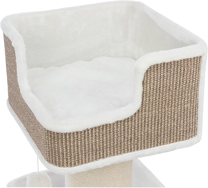 Trixie Ava Cat Tree – Cat Tower with Condo & Thick Scratching Post, Includes Removable Cushions – Indoor Cat Furniture for Scratching & Climbing – Brown, 16.5" x 16.5" x 33.9"