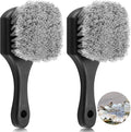 2 Pcs Bird Bath Cleaning Brush Hard Bristle Stiff Bristle Brush with Plastic Handle Utility Scrub for Bird Feeder Bath Accessories Fountain Outdoor Cleaning(Gray)