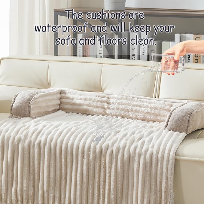 WINDRACING Luxury Dog Couch Bed, Washable Calming Dog Couch Cover, Couch Protector for Dogs, Waterproof Sofa Bed, Pet Bed Mats for Sofa, Pet Sofa Covers （Beige M:35"X31"X4.5"