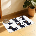 Cute Black Cats Pet Feeding Mat, Absorbent Dog and Cat Bowl Pad, Fast Dry, Non-Slip Back – 12x20 Inch