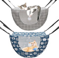 Unittype 2 Pieces Cat Cage Hammock Hanging Pet Bed Double Layer Soft Plush Hanging Pet Comfortable Hammock Bed for Indoor Kitten Ferret Hamster Rabbit or Small Animals, 2 Styles(Plaid)