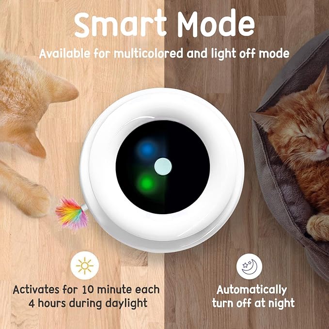 ORSDA 2in1 Interactive Toys for Indoor Cats, Timer Auto On/Off, Cat Toy Balls & Ambush Electronic Cat Mice Toy for Entertainment with 6pcs Feathers, Dual Power Supplies