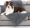 gogobunny Waterproof Dog Blanket for Couch & Furniture Protection - Super Soft Reversible Throw for Large Dogs & Cats, Calming Washable Fur & Sherpa Pet Blanket (40x50 Inch, Light Grey)