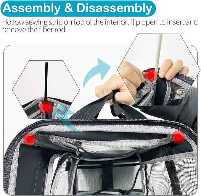 Pet Carrier for Medium Large Cats and Dogs, Dog Carrier Travel Bag with Adequate Ventilation, 5 Mesh Windows, 3 Entrance, Locking Safety Zippers, Padded Shoulder and Carrying Strap, Large