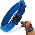 Tactical Dog Collar, Adjustable Military Training Nylon Dog Collar with Control Handle and Heavy Quick-Release Metal Buckle for Small Medium Large Dogs, Dark Blue S