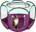 Furhaven Portable Dog Playpen Cat Tent, Pet Playground,Kennel Foldable Indoor Outdoor Zippered Puppy Crate - Purple, Small