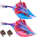 WILLBOND 2 Pcs Blue Pink Silicone Betta Fish Bed Leaf Hammock Betta Fish Tank Accessories Decorations for Aquarium Ornaments, Practical Resting Spot, No Bpa, Comfortable and Safe