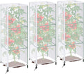 3 Pcs Garden Bird Netting Plant Cover for Square Tomato Cage, 59" x 17.7" Insect Bird Barrier Tomato Cage Net with Zipper & Drawstring, Tomato Trellis Netting Protection Cover for Protecting Plants