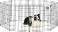 MidWest Homes for Pets Folding Metal Puppy / Dog Exercise Pen, Indoor/Outdoor Playpen with No Door, Provides 16 Sq Feet of Play Space, 30-Inches Tall, Black E-Coated