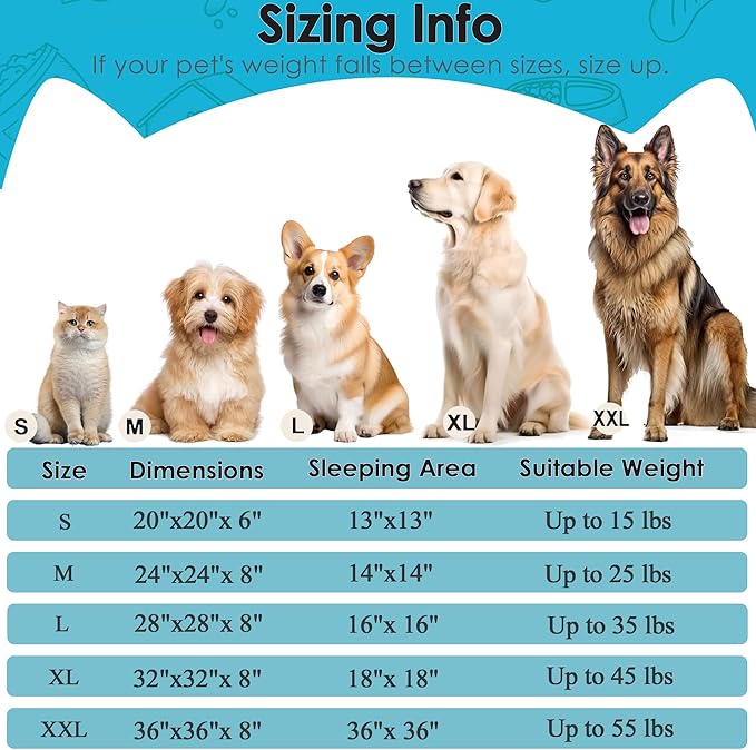 28in Large Dog Bed, Medium Size Dog and Cats, Calming Donut Bed for Puppy and Kitten, Washable Round Fluffy Pet Bed (Light Blue)