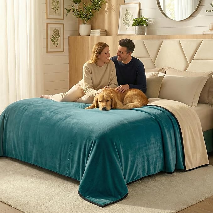 Paw Buddies Waterproof Blanket – 80"x90" Washable Sofa Throw for Couch, Bed or Car – Soft Reversible Protector for Adults, Pets, and Dogs at Home or on The Go