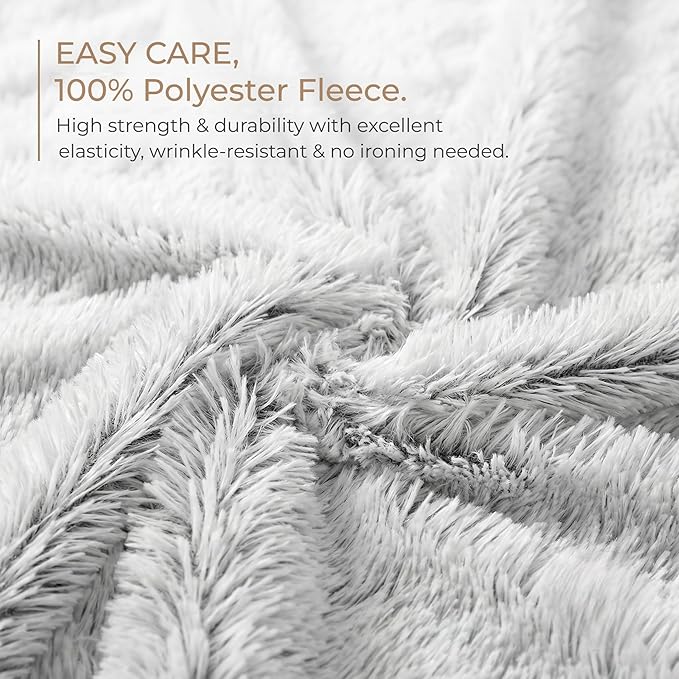 PJYuCien Dog Blankets for Medium Dogs Washable - Fluffy Fuzzy Cat Blanket for Couch, Puppy Throw for Furniture with Polyester Fleece, Super Soft Plush for Pet Kitten Doggy, Grey, 30" x 40"