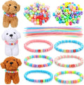 1050 Pcs Adopt a Puppy Pet Party Favors Puppy Adoption Party Supplies Make Your Own Dog Collar Necklace Kit with Beads for Pet Birthday DIY Craft(Without Dog) (Pastel Color)