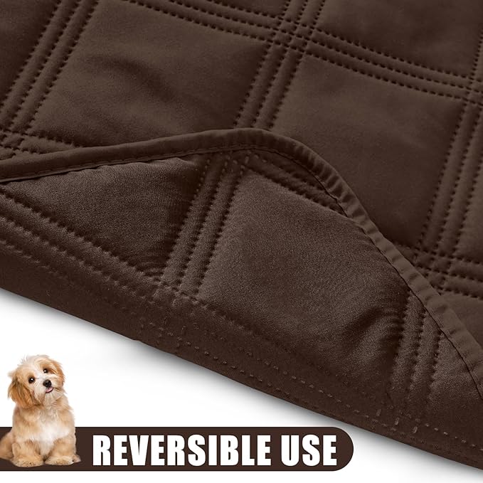 Smiry Waterproof Dog Bed Cover Blanket 40x50, Soft Reversible Pet Blanket, Washable Leakproof Cats Dogs Couch Cover for Sofa, Couch, Furniture, Chocolate/Chocolate