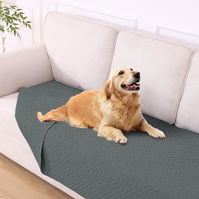 hyha Waterproof Dog Blanket, Soft Dog Bed Cover Pet Blankets, Waterproof Sofa Couch Cover for Dogs Washable, Reversible Pet Couch Covers for Sofa Furniture (40x70 Inch, Dark Grey/Dark Grey)