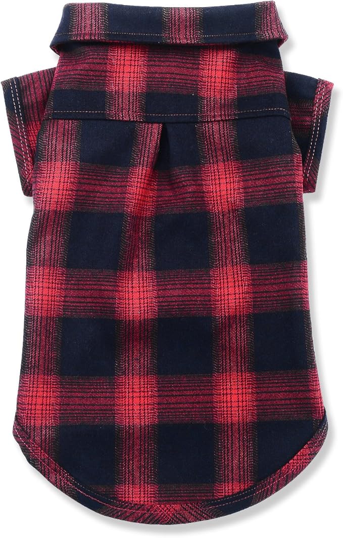 Koneseve Dog Shirt Pet Plaid Clothes T-Shirt Sweater Matching Breathable for Small Medium Large Dog Cat Puppy Adorable Casual Cozy Halloween Thanksgiving Christmas Costumes (Red; 5XL)