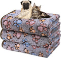 Dono 1 Pack 3 Dog Blankets, Soft Fluffy Fleece Pet Blanket Warm Sleep Mat Paw Print Design Puppy Kitten Throw Blankets Doggy Blanket for Dogs