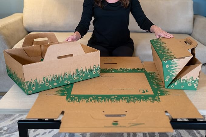 Disposable Ten Second Litter Boxes for Kitty/Cats. Made in The USA. Biodegradable Solution for Quick and Easy Disposal. Made of Recyclable Material. (8-Pack + Cottage)