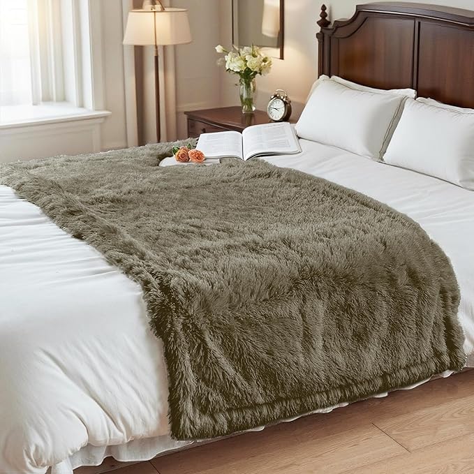 gogobunny Waterproof Dog Blanket for Couch & Furniture Protection - Super Soft Reversible Throw for Large Dogs & Cats, Calming Washable Fur & Sherpa Pet Blanket (33x77 Inch, Stone)