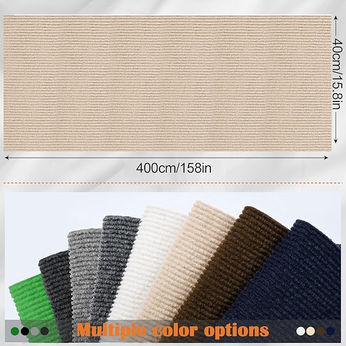 Cat Scratch Furniture Protector - 158" x 17" Trimmable Self-Adhesive Cats Claws Scratch Pads, DIY Cat Climbing Couch Protector for Scratch Post Cat Tree Replacement Indoor (Khaki)