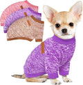 3 Pack Dog Sweaters for Small Dogs Girl Boy Winter Fleece Clothes Warm Soft Dog Sweatshirt Outfit for Dogs Cats Pet Apparel