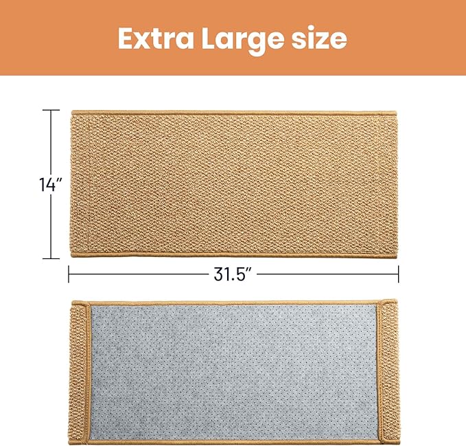 Ordora Large Cat Scratcher Mat: 31.5 X 14 Inch Upgrade Soft Sisal Horizontal Cat Floor Scratching Pad, Cat Scratching Rug Protect Furniture
