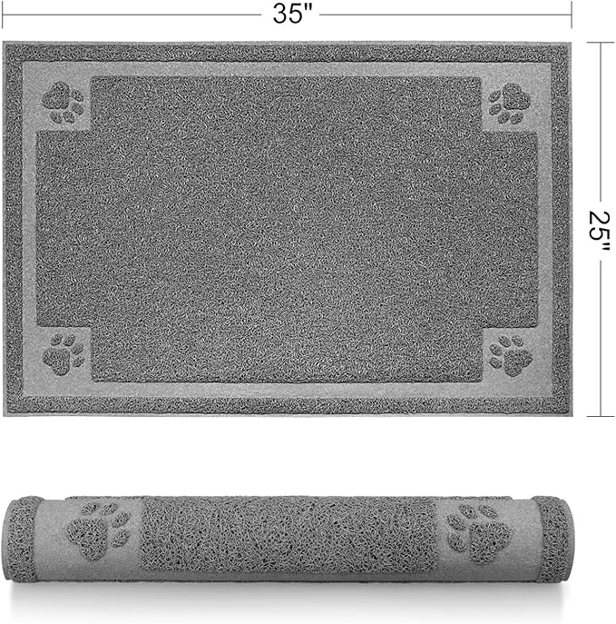 Pet Feeding Mat for Large Dogs and Cats 35" x 25" Flexible and Waterproof Dog Bowl Mat for Food and Water, Easy to Clean Dog Food Mat with Non Slip Backing