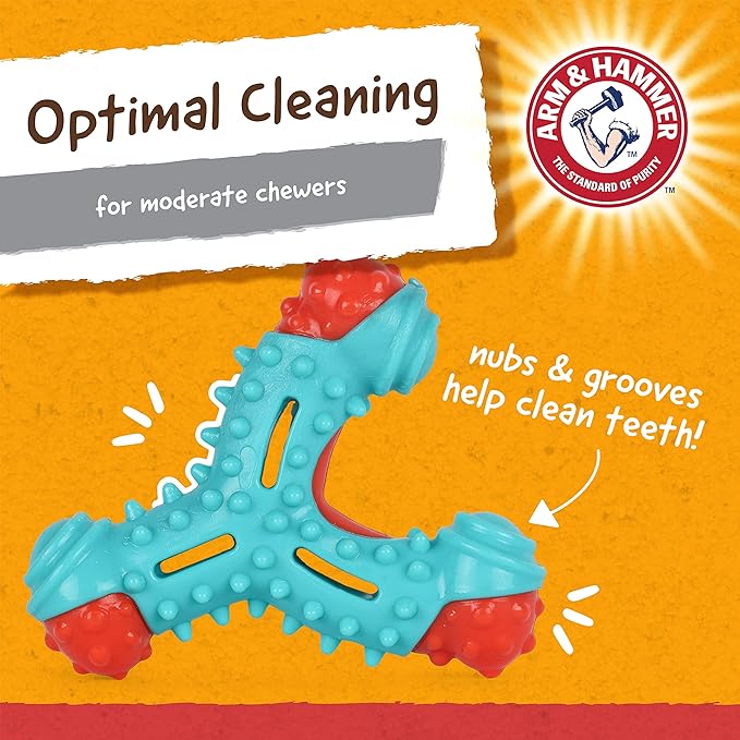 ARM & HAMMER for Pets Nubbies Wishbone Dog Dental Toy| Best Dog Chew Toy for Moderate Chewers | Dog Dental Toy Helps Reduce Plaque & Tartar | Chicken Flavor Baking Soda (Pack of 24)