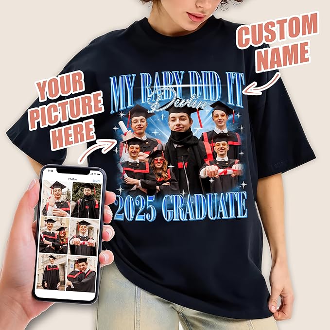 H-DEWALL Custom T Shirts Mineral Wash Tshirt Bootleg Rap Tee Customized Gifts for Boyfriend Birthday Shirts Tops for Women