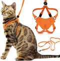 Houdini™ Escape Proof Cat Harness and Leash Set by OutdoorBengal – Orange, Large Cat Harness for Walking Big Cats