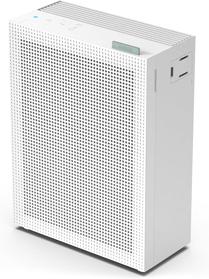 COWAY Air Purifiers for Home Bedroom up to 1,035ft² with HEPA Filter, Carbon Filter, Washable Filter for Smoke, Pollen, Dander, with Air Quality Monitor, Auto Mode, 3yr Warranty, Airmega 150 White