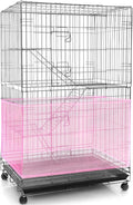 Shappy Large Bird Cage Seed Catcher,Bird Cage Cover Net Skirt Guard,Adjustable Soft Airy Mesh Net for Parrot Parakeet Macaw(118 x 15 Inch/ 300 x 37 cm,Light Pink)