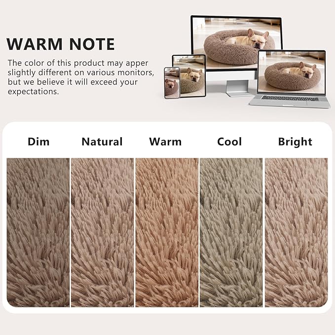 MIXJOY Orthopedic Dog Bed Comfortable Donut Cuddler Round Dog Bed Ultra Soft Washable Dog and Cat Cushion Bed (20''/23''/30''/36'') (36''x36'', Brown)