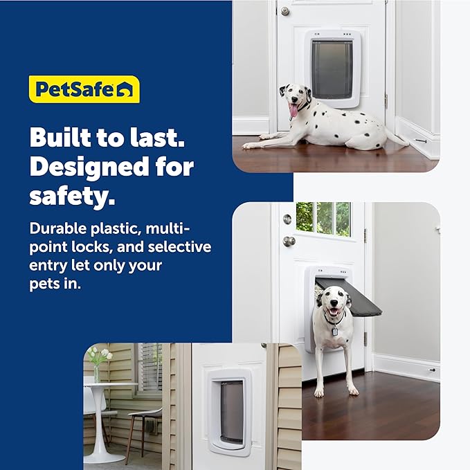 PetSafe SmartDoor App-Controlled Pet Door (Large), Made for Multiple Pets, Selective Entry and Exit, Control Through Your Phone, Smart Dog Door, Wi-Fi Enabled (White - Large)