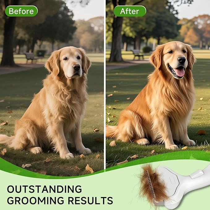 Pet Steam Brush for Dog & Cat – shower bath brush – Steam for Shedding & Grooming Water Brush for Long & Short Haired Pets Spritz Defur Comb 3-in-1 Spray Hair Removal Comb Includes 1*Waterless Shampoo