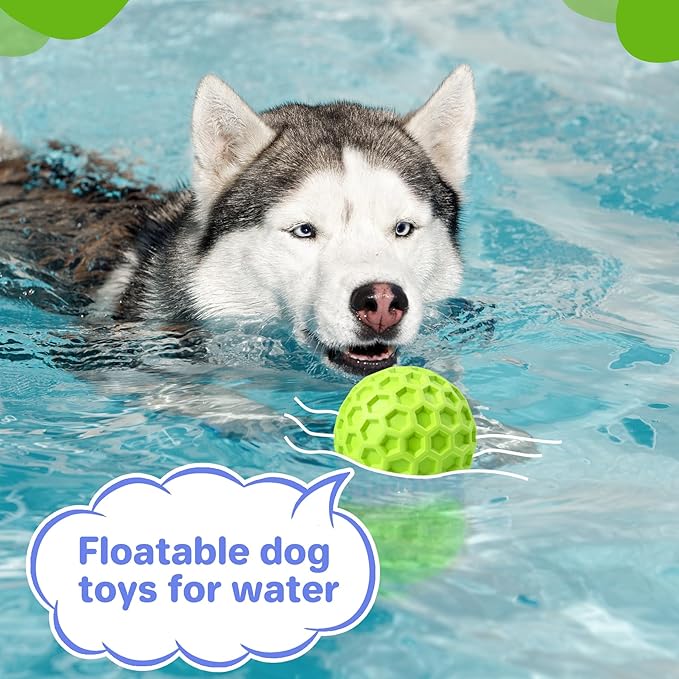 Interactive Squeaky Dog Balls, Dog Toys for Aggressive Chewers Large Breed for Relieving Anxiety, Dogs Chew Toys Balls for Aggressive Chewers, Outdoor Dog Toys Dog Water Toys
