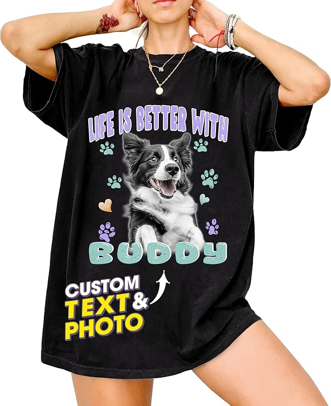 Mit & Mia Custom Your Own Bootleg Rap Shirts for Boyfriend Girlfriend Face Shirt with Photo Gift for Him Her Pet Lovers