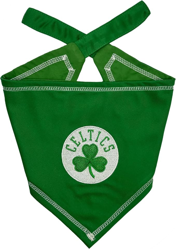 Pets First NBA Boston Celtics TIE Bandana, Size Large/X-Large. Dog Bandana Scarf Bib for Pet Cat Dog. The Ultimate Game-Day, Party Bandana