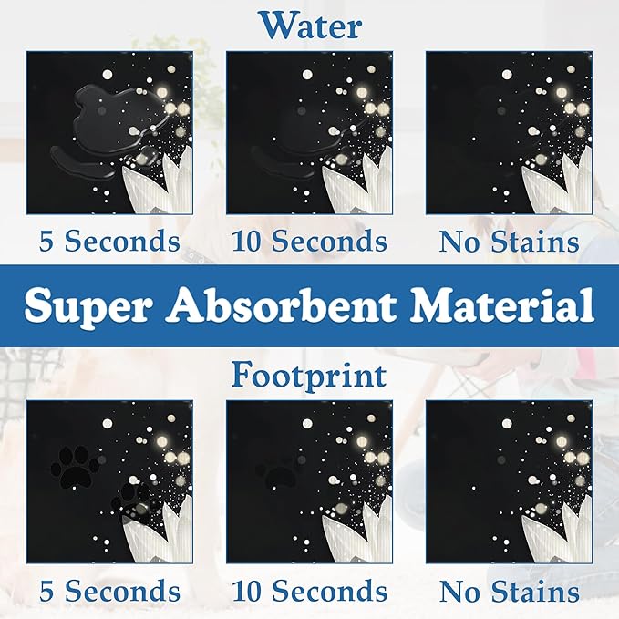 Magic White Lotus Pet Feeding Mat–Christmas Stocking Quick Dry Absorbent Dog Cat Food Mat, Non Slip Waterproof Bowl Placemat for Messy Eaters, Pet Accessories for Floors 12"x20"