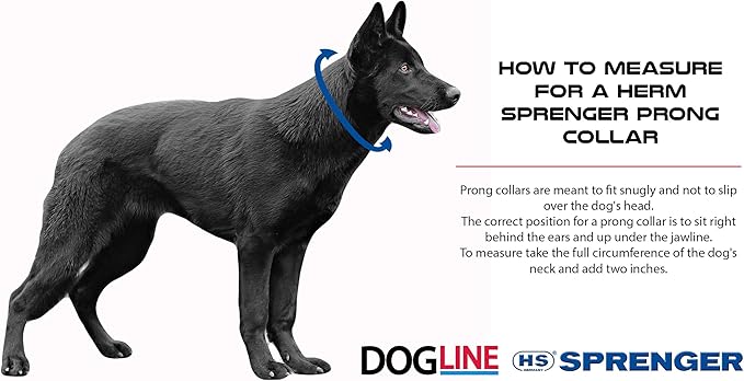 Herm Sprenger Prong Dog Training Collar Ultra-Plus Chrome Plated Steel Pet Pinch Collar No-Pull Collar for Dogs Anti Pull Training Collar Made in Germany 4mm x 25in Large
