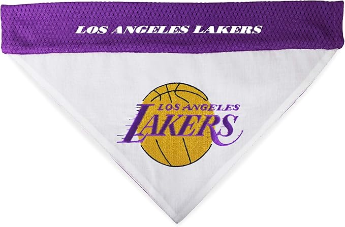 Pets First NBA LA Lakers Reversible Bandana Size XX-Large for Dogs & Cats. 2 Sided Sports Bandana, Premium Embroidery Team Logo, Many NBA Teams Available