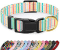 Reflective Dog Collar, Cute Dog Collar for Small Dogs, Soft Nylon Puppy Collar for Boy and Girl Female Dogs, Adjustable Pet Collars with Quick Release Buckle, Colorful Watercolor Art