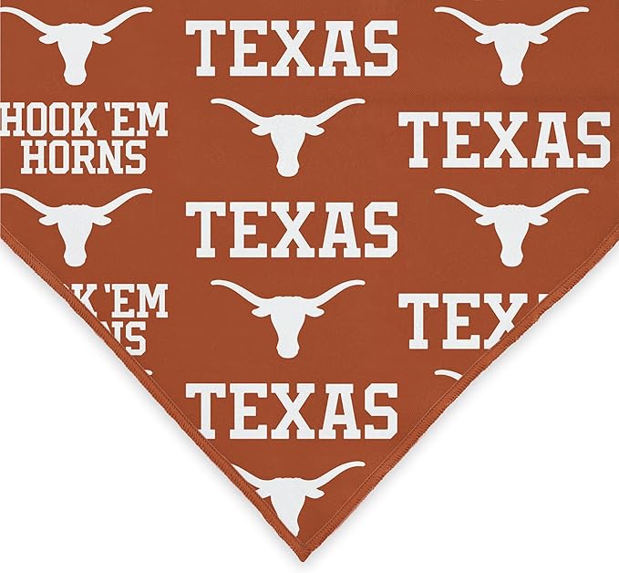 Texas Longhorns Officially Licensed Bandana for Dogs and Cats | Fits Pets Great Gift Idea | Easy-to-Tie (Large, 28")
