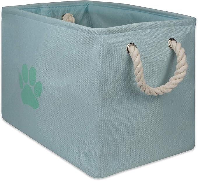 Bone Dry Pet Storage Collection Collapsible Bin, Medium Rectangle, Aqua