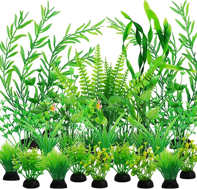 Fish Tank Accessories Aquarium Decorations Green Plants, 25pcs Green Fish Tank Decorations Plant, Aquarium Decor Plastic Plants
