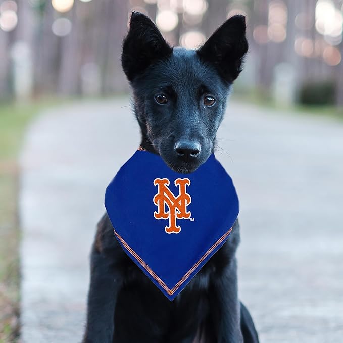 Pets First MLB New York Mets TIE Bandana, Small/Medium. Dog Bandana Scarf Bib for Pet Cat Dog. The Ultimate Game-Day, Party Bandanna, Birthday Event