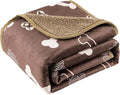 Waterproof Dog Blankets Pet Blanket 60"x80", Soft Fluffy Sofa Car Bed Protector, Reversible Sherpa Fleece Dog Blanket for Large Dogs (Chocolate Brown-Bones)