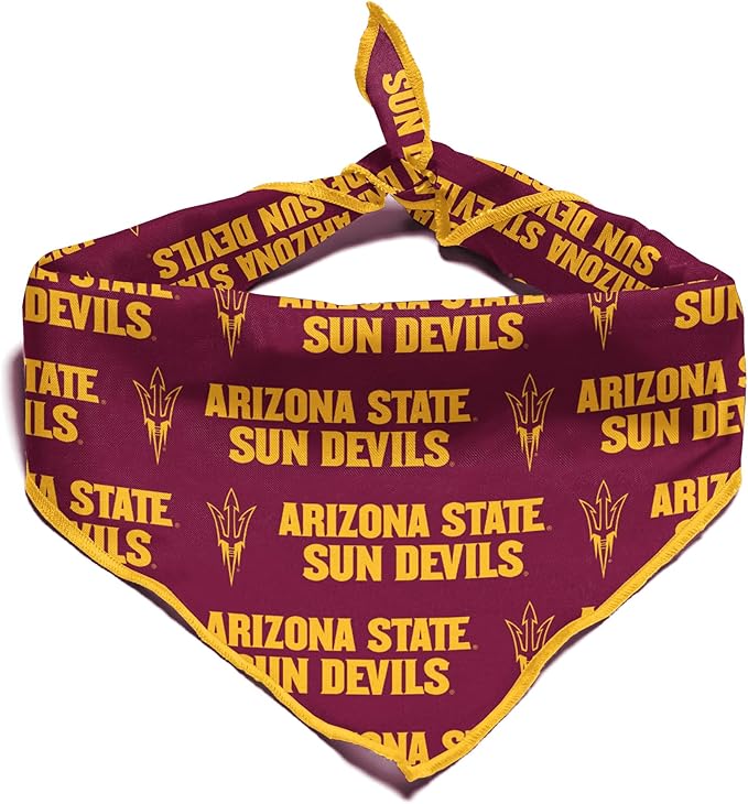 Arizona State Sun Devils Officially Licensed Bandana for Dogs and Cats | Fits Pets Great Gift Idea | Easy-to-Tie (Small, 13")